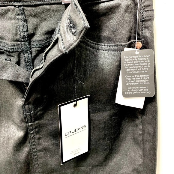 CP Jeans NWT Coated Black Stretch Mini Skirt, Size 3 - Picture 6 of 8